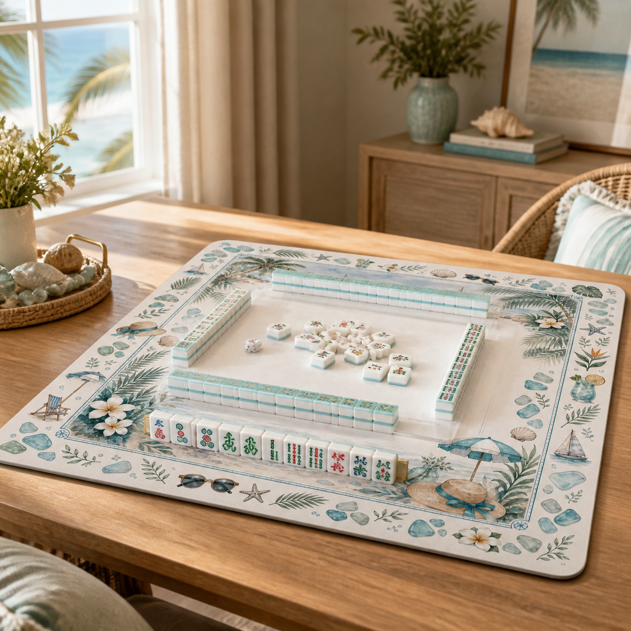 Coastal Mahjong Mat lifestyle scene