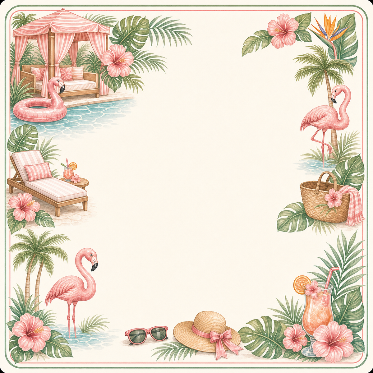 Flamingo Cabana Mahjong Mat main image
