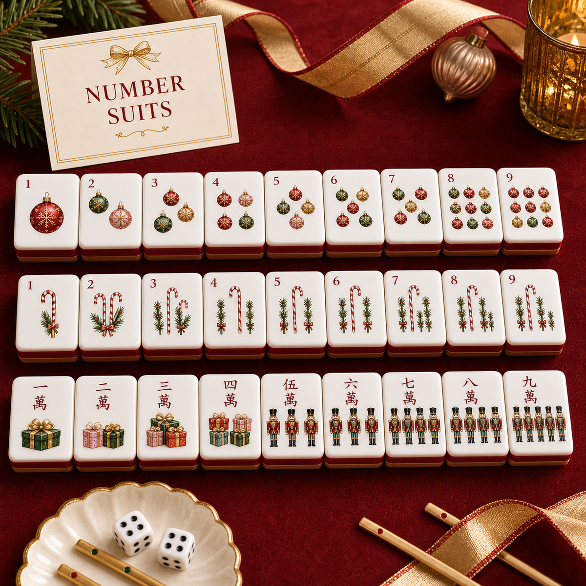Holiday Nutcracker Mahjong Tile Set