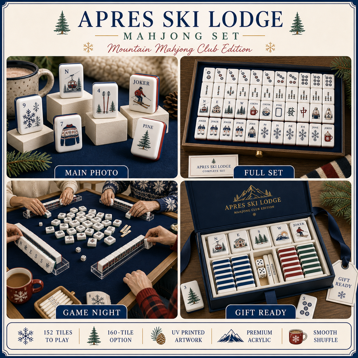 Apres Ski Lodge Mahjong Tile Set