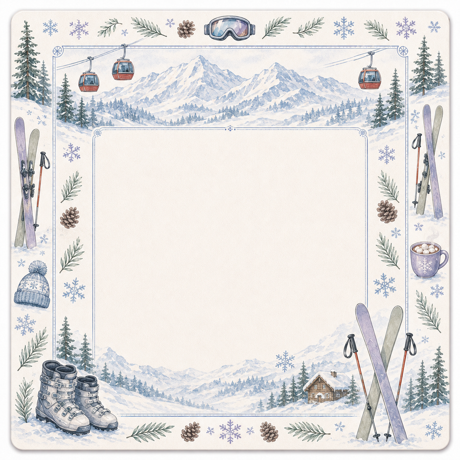 Alpine Ski Mahjong Mat main image