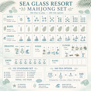 Coastal Beach Mahjong Tile Set - Tile Template