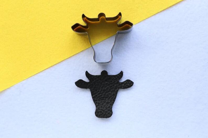 Cow Head shape steel rule leather cutting Die, Custom Steel Rule Metal Die clicker for earrings, Die Cut Mold,Leather Punch Crafts