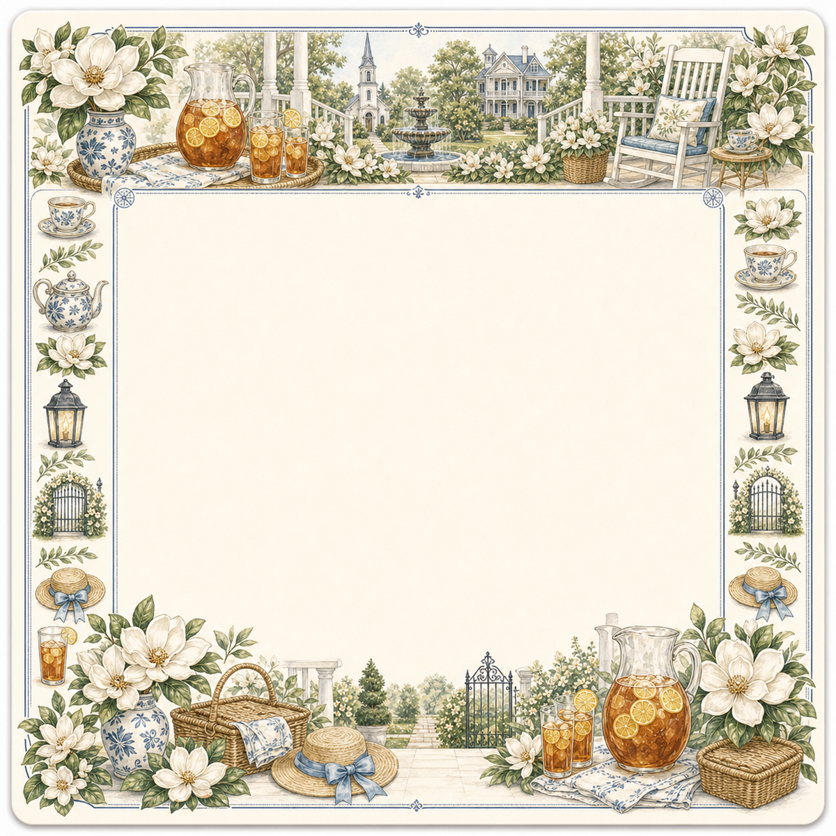 Charleston Porch Magnolia Sweet Tea Mahjong Mat main image