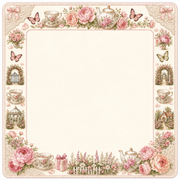 English Garden Tea Party Mahjong Mat main image