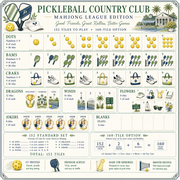 Pickleball Country Club Mahjong Tile Set - Tile Template