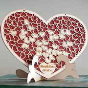 Custom wedding guest book Wedding guest book alternative wood Heart box