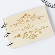 Custom Wooden Wedding guest book, Rustic wedding guestbook album, wood engagement anniversary gift