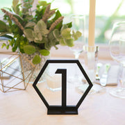 Hexagon Table Number Signs for Wedding Party Decor,silver or Gold Acrylic Number,Roman Numerals Geometric Boho Centerpiece