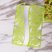 Customized tropical Leaves Leaf Laser Cut Wedding Invitation,palm tree style invitations, personalized printed folded cards