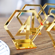 Hexagon Table Number Signs for Wedding Party Decor,silver or Gold Acrylic Number,Roman Numerals Geometric Boho Centerpiece