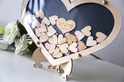 Heart Drop Box Guest Book, Large Double Heart Wedding Drop Top Box Style Guest Book Alternative, Unique Wedding Day Guest Book