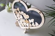Heart Drop Box Guest Book, Large Double Heart Wedding Drop Top Box Style Guest Book Alternative, Unique Wedding Day Guest Book