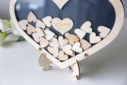 Heart Drop Box Guest Book, Large Double Heart Wedding Drop Top Box Style Guest Book Alternative, Unique Wedding Day Guest Book