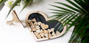 Heart Drop Box Guest Book, Large Double Heart Wedding Drop Top Box Style Guest Book Alternative, Unique Wedding Day Guest Book