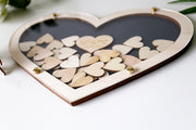 Heart Drop Box Guest Book, Large Double Heart Wedding Drop Top Box Style Guest Book Alternative, Unique Wedding Day Guest Book