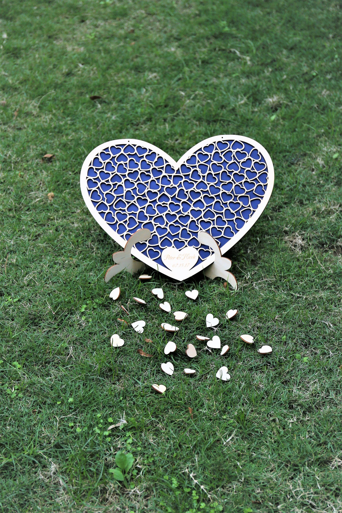 Custom wedding guest book Wedding guest book alternative wood Heart box