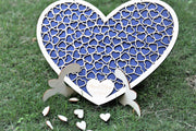 Custom wedding guest book Wedding guest book alternative wood Heart box