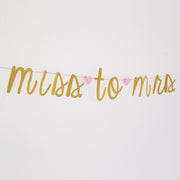 MISS TO MRS Banner, Gold Glitter Banner, bachelorette banner,engagement party decor,bridal shower decor