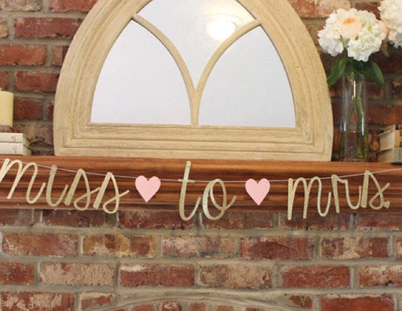 MISS TO MRS Banner, Gold Glitter Banner, bachelorette banner,engagement party decor,bridal shower decor
