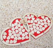 Custom Double Heart Drop Box, Wedding Guest Book Alternative
