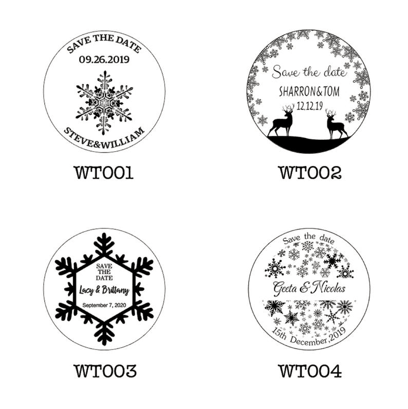 Personalize Snowflakes Wooden Save the date Magnets, Rustic Wedding Magnet Winter favors,Custom Wedding Wooden Slice Christmas Deer Magnets