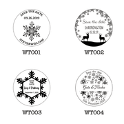 Personalize Snowflakes Wooden Save the date Magnets, Rustic Wedding Magnet Winter favors,Custom Wedding Wooden Slice Christmas Deer Magnets