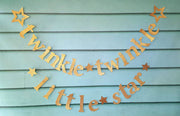 Twinkle Twinkle Little Star Banner,glitter gold star Garland, baby shower party decor, twinkle First Birthday, gender reveal
