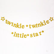Twinkle Twinkle Little Star Banner,glitter gold star Garland, baby shower party decor, twinkle First Birthday, gender reveal