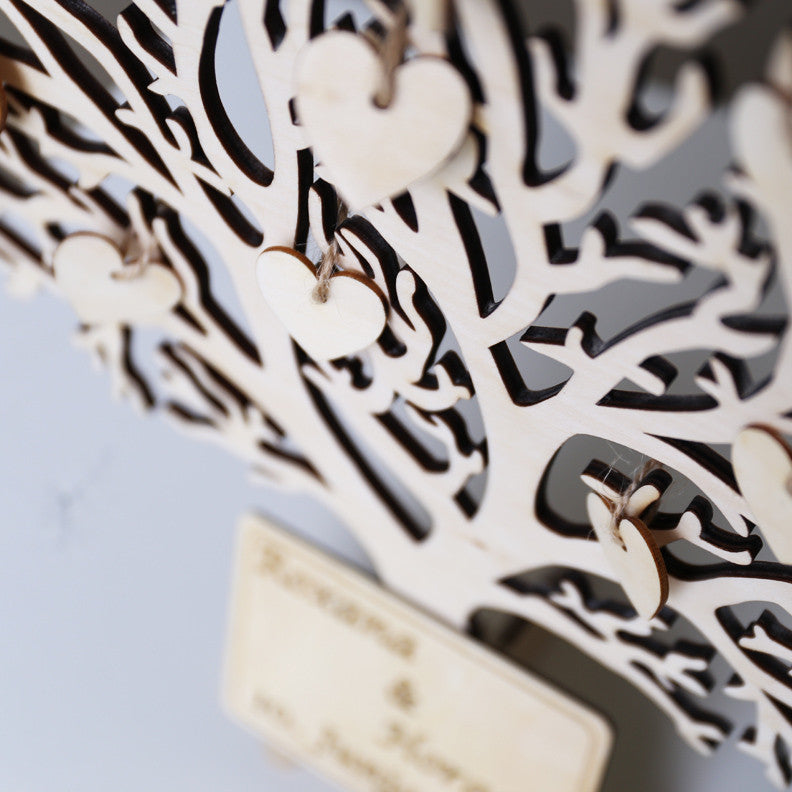 Wishing Tree Large Wooden Guest Book Alternative 3D Unique Guestbook Wedding Sign w Engraved Names Frameable Art Keepsake