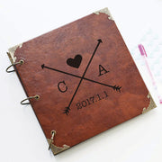 Personalized Arrows and initials Leather Photo Album/ Personalized Scrapbook Album /Wedding Guestbook/ guest book/Wedding gift book