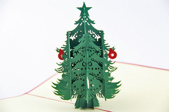 Christmas tree with gift pop up card 3D card handmade card greeting Christmas card