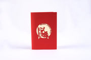 Santa with Christmas Tree Christmas card / pop up card / 3D card handmade card greeting Christmas card