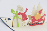 Santa and gifts Christmas card / pop up card / 3D card handmade card greeting Christmas card