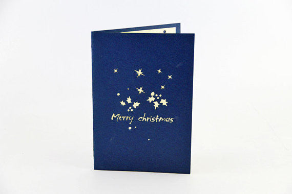 Deer and Christmas tree card / pop up card / 3D card handmade card greeting Christmas card
