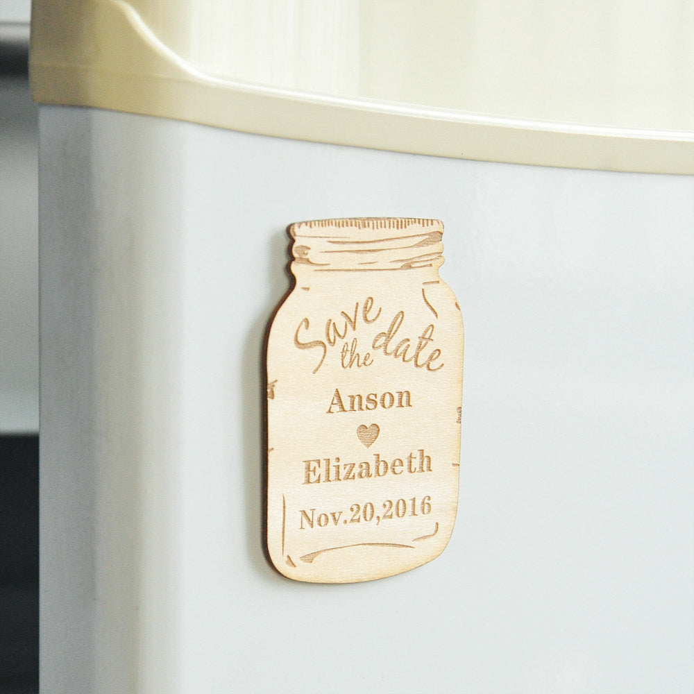 Personalized Mason Jar Save the Date Magnets