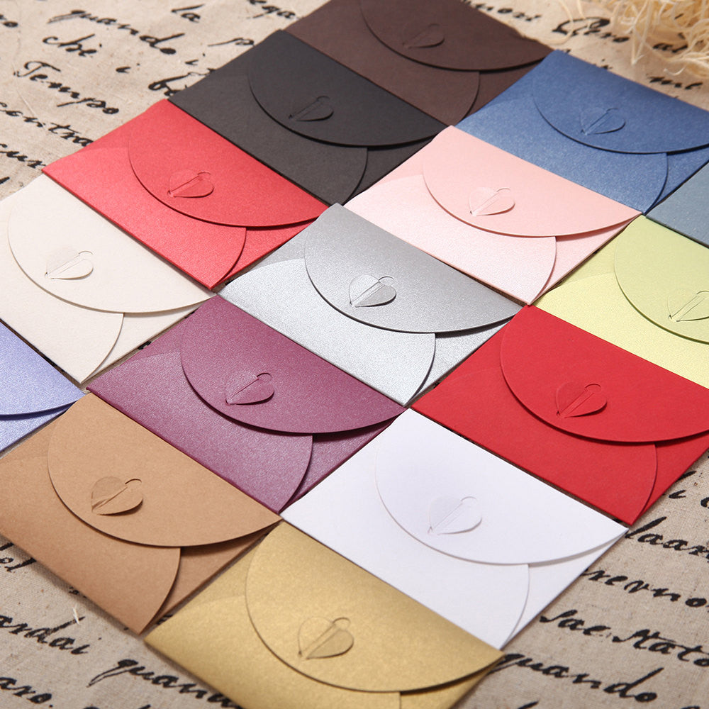 Set of Handmade Kraft envelopes/Heart bottom/ wedding envelopes/ paper Kraft envelopes