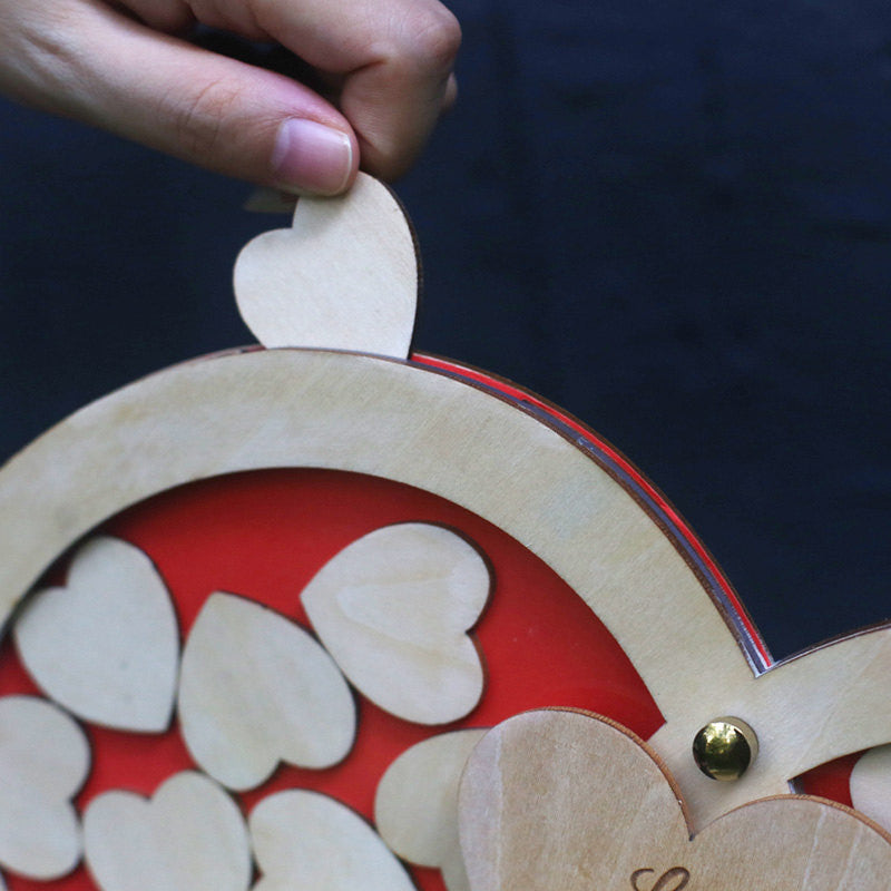 Custom Double Heart Drop Box, Wedding Guest Book Alternative