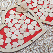 Custom Double Heart Drop Box, Wedding Guest Book Alternative