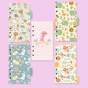 Cute animals dividers/A5 index/ Personal size planner dividers/Dashboard/ Filofax diviers