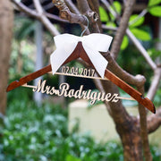 Personalized Wedding Hanger with Name,Custom name Hanger for bride bridesmaid groom, wedding Dress Hanger for Bridal Shower Gift, custom bridal dress hanger with bow