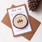 Pine tree wood slice magnets