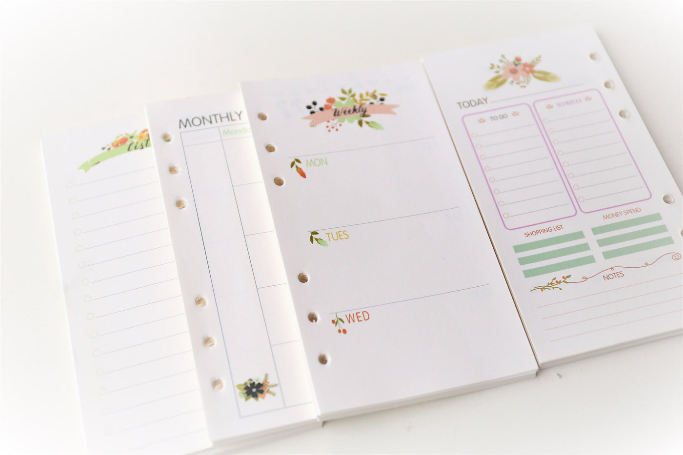 personal  Floral theme Planner Inserts /Weekly Inserts /Monthly Inserts/Daily grid/To do list/
