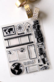 Adventure Clear rubber Stamps/Planner Stamps/Stamp Set/travel Stamps/Planning accessory/