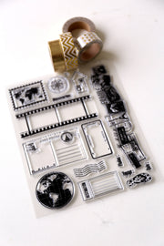 Adventure Clear rubber Stamps/Planner Stamps/Stamp Set/travel Stamps/Planning accessory/
