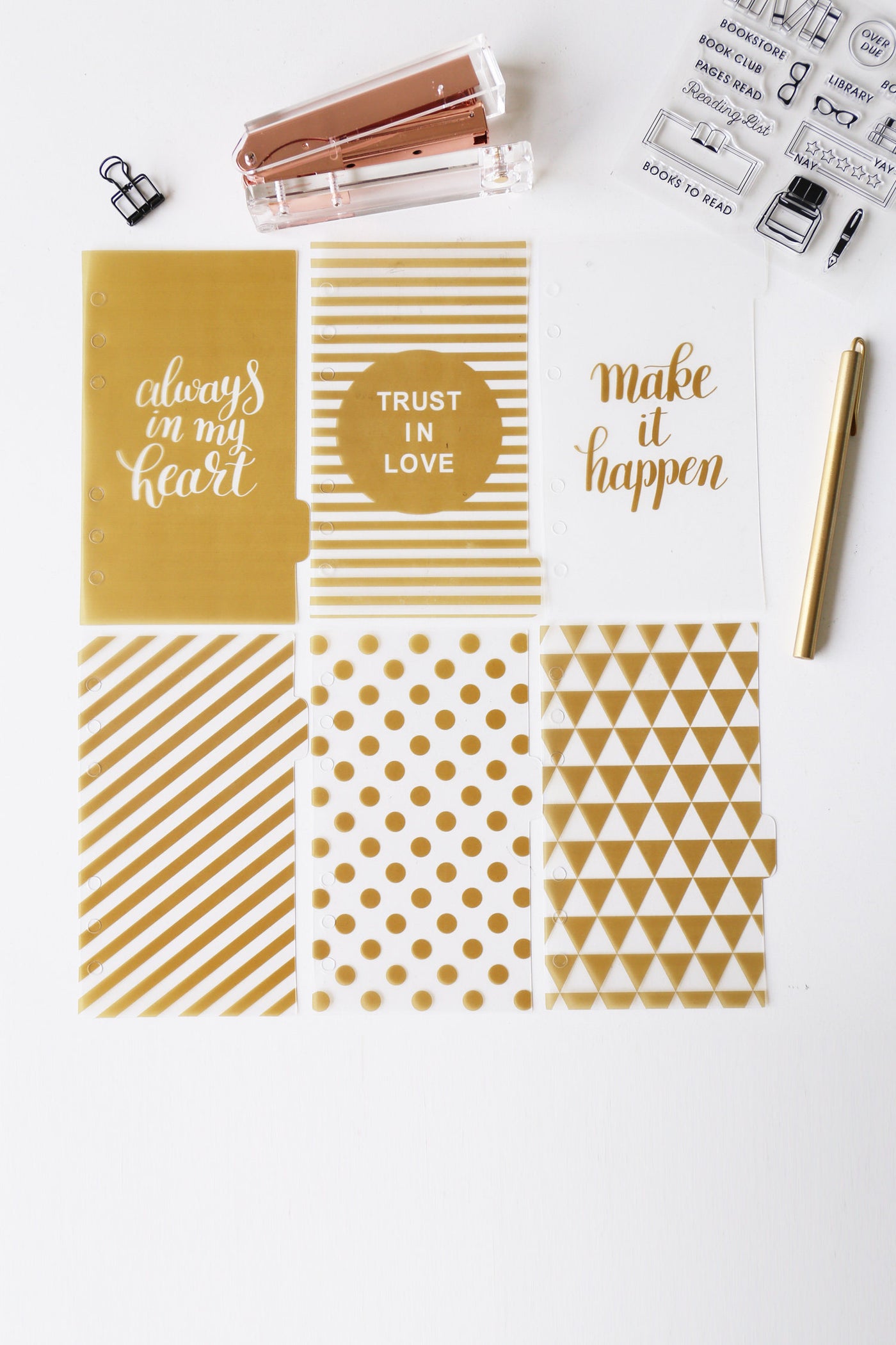Always in my heart Planner Dividers/Planner dashboard/A5 dividers /Personal dividers /Planner divider set /gold dividers