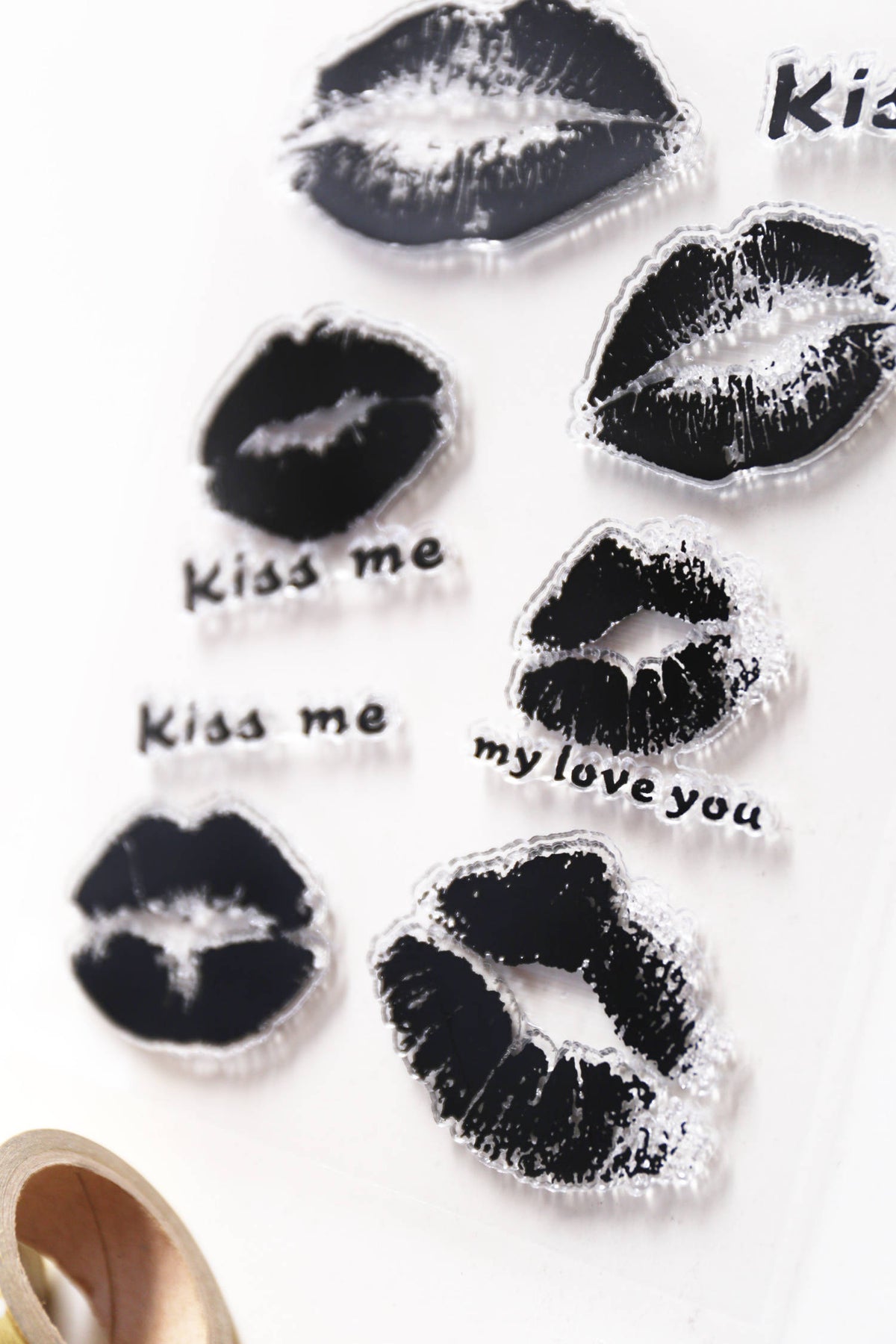 Lips Clear rubber Stamps/Kiss me clear stamp/Planner Stamps/Stamp Set/Food Stamps/Planning accessory/
