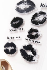 Lips Clear rubber Stamps/Kiss me clear stamp/Planner Stamps/Stamp Set/Food Stamps/Planning accessory/