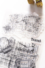 World Map Clear rubber Stamps/Planner Stamps/Stamp Set/Food Stamps/Planning accessory/