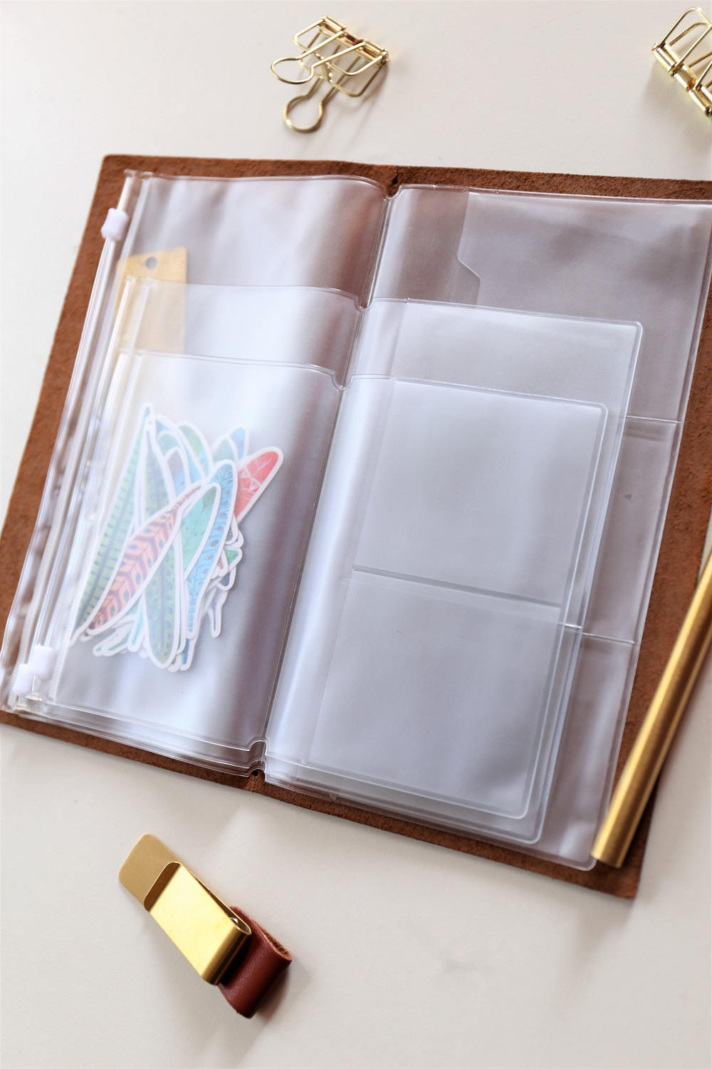 PVC Pouch & Card Holder For Midori Travelers Notebook/Midori Zipper Pouch/Card organizer/Card holder/Journal Accessories
